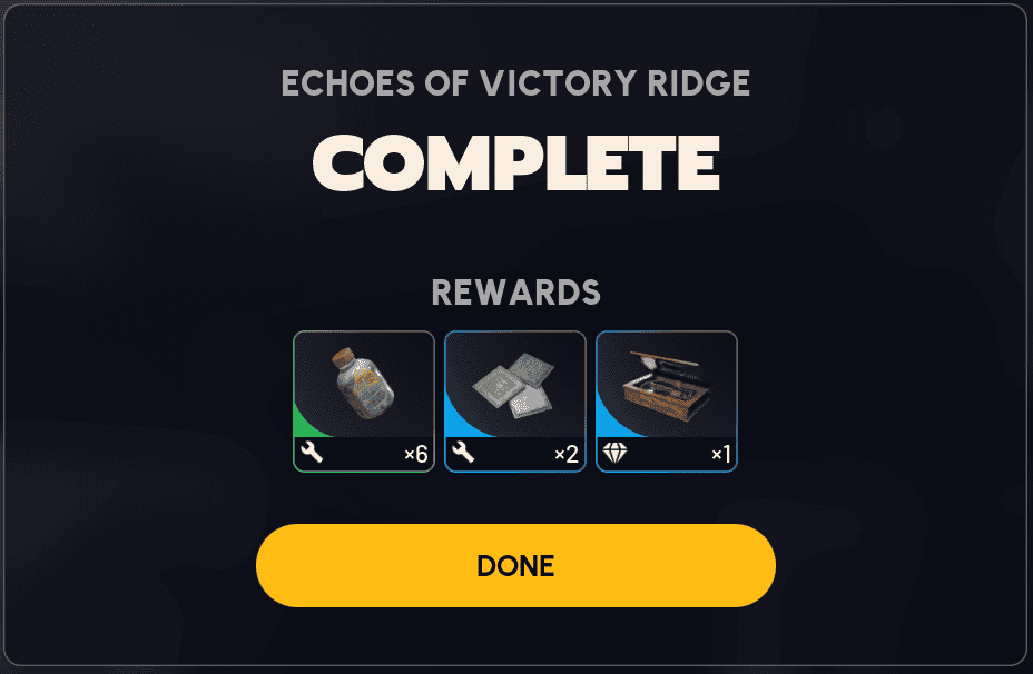 Echoes of victory ridge quest rewards