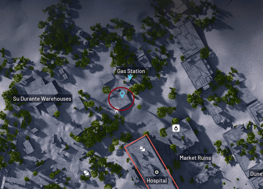 Gas station Buried city location