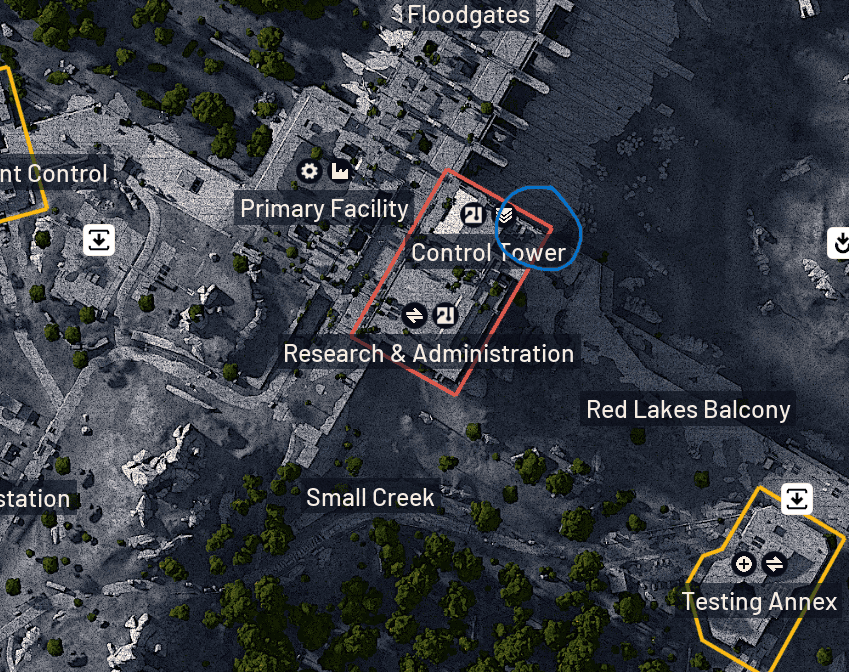 Location Control Tower Dam Battlegrounds