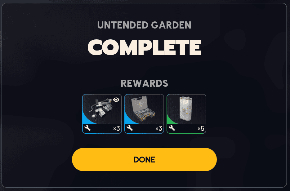Untended Garden Rewards