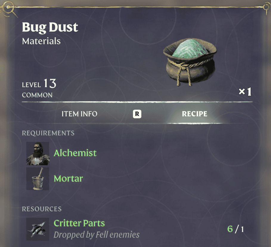 Enshrouded Bug Dust