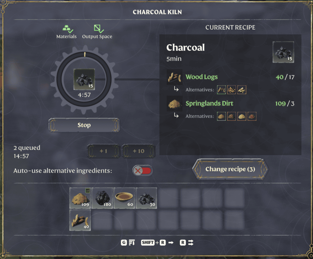 Enshrouded Crafting Charcoal | gamenautica Enshrouded Crafting Charcoal