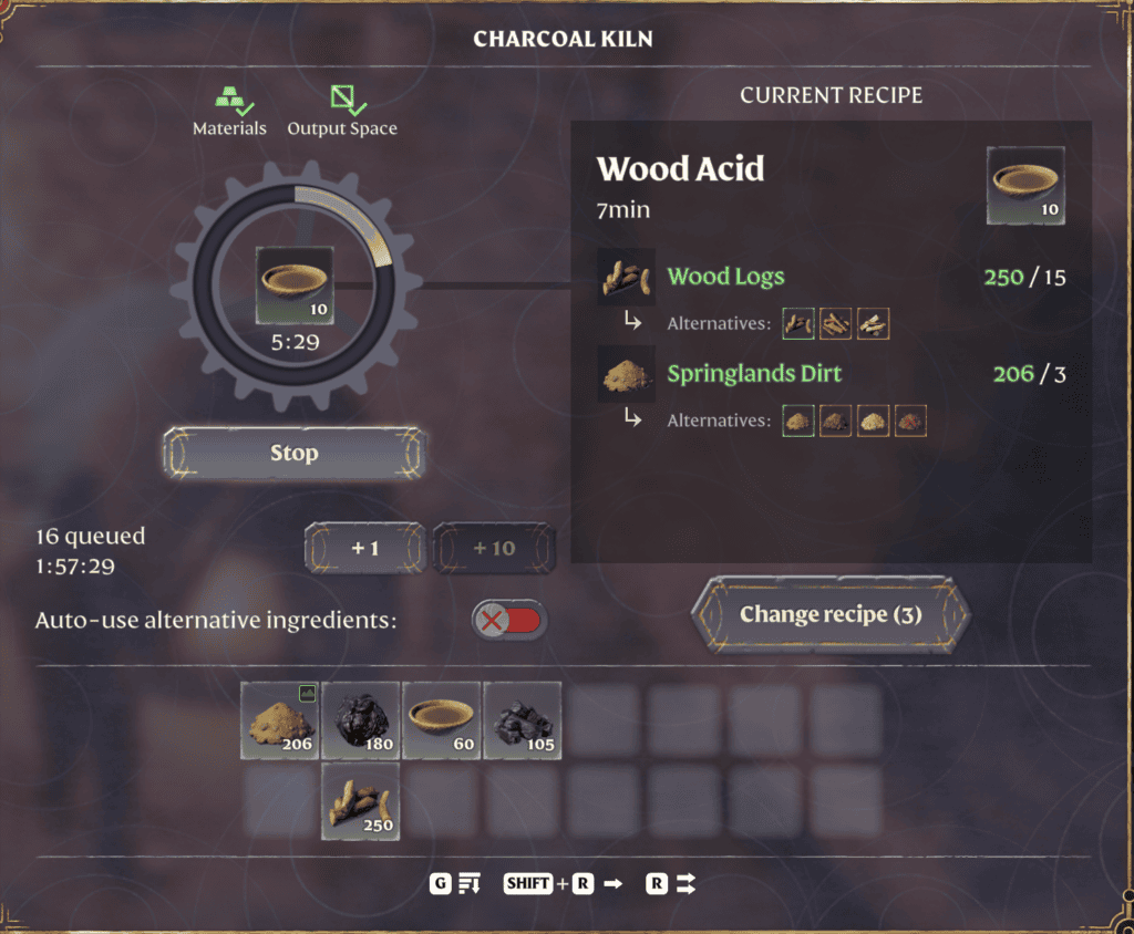 Enshrouded Crafting Wood Acid