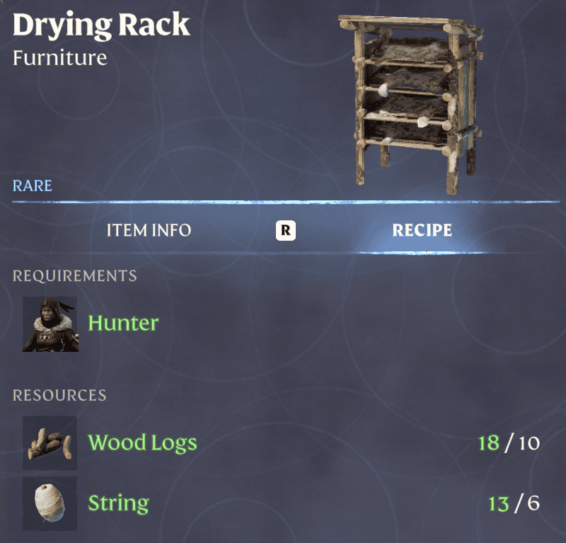 Enshrouded Drying Rack | gamenautica Enshrouded Drying Rack