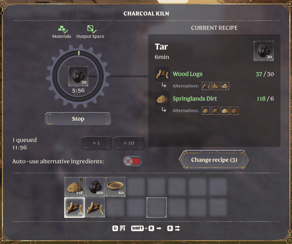 Enshrouded How to craft Tar