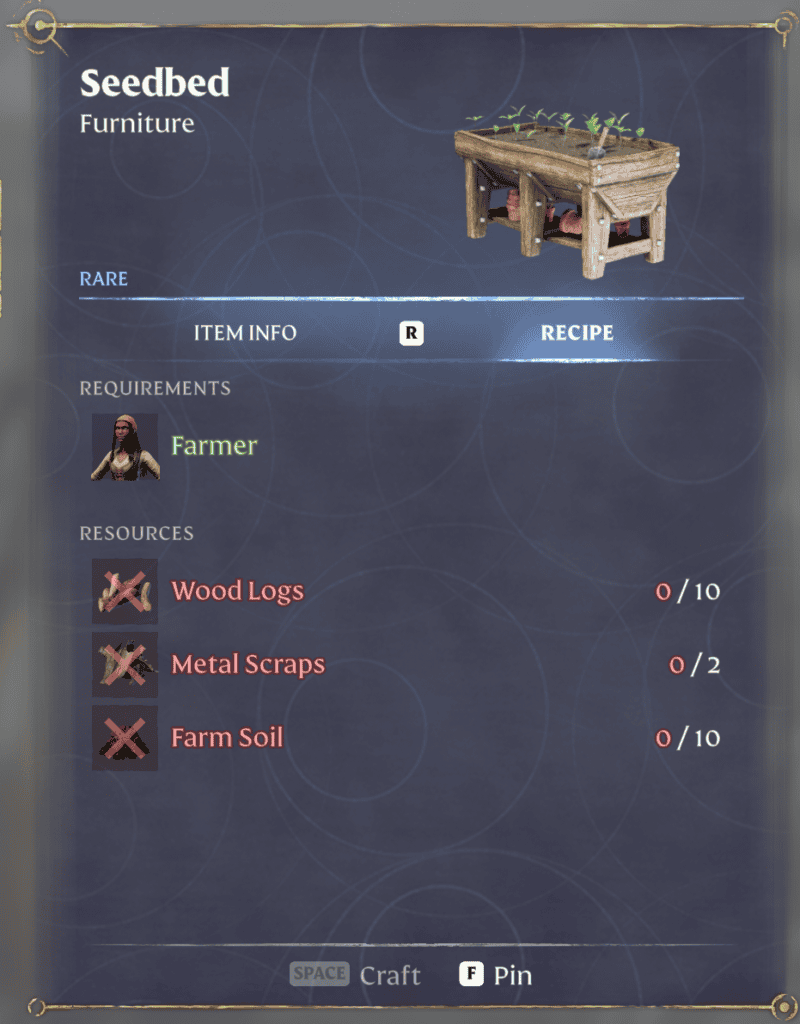 Enshrouded How to craft a Seedbed | gamenautica Enshrouded How to craft a Seedbed