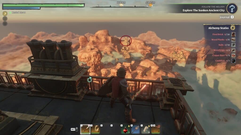 Enshrouded On top of Kindlewastes spire facing the Sun Temple