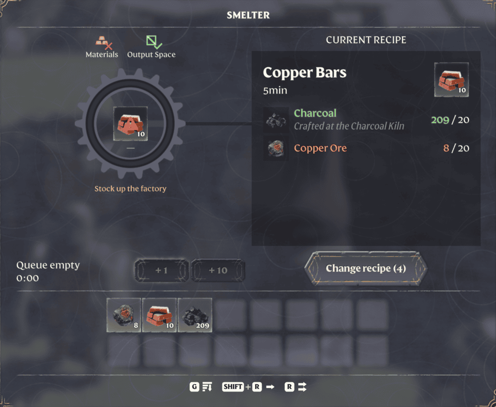 Enshrouded Smelting Copper ore