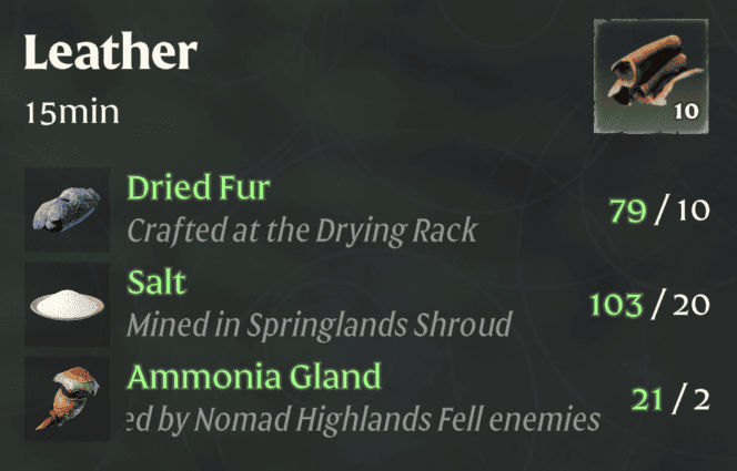 Enshrouded Craft Leather