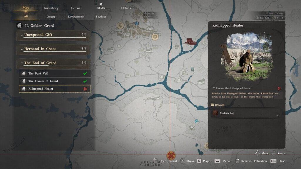 Kidnapped Healer Location