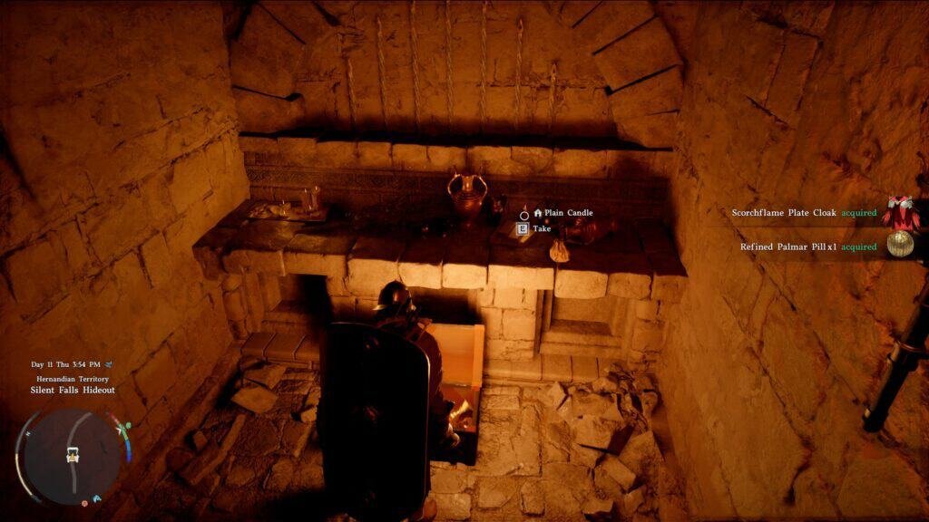 Open the chest for Scorchflame Plate Cloak