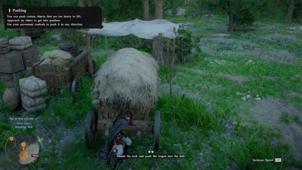 Push the cart inplace