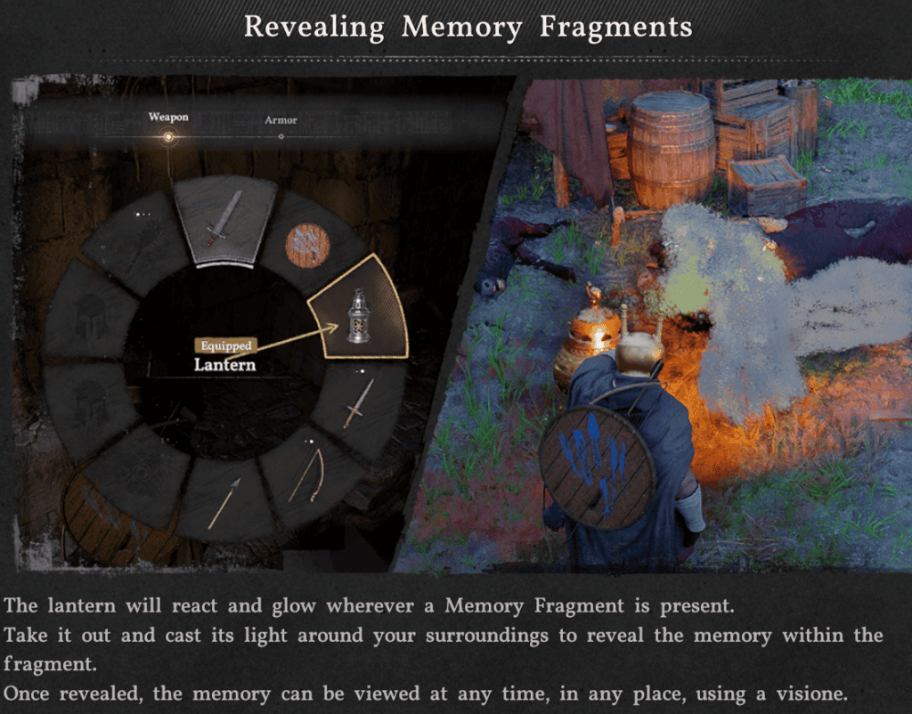 Reveal memory fragments using a Lantern