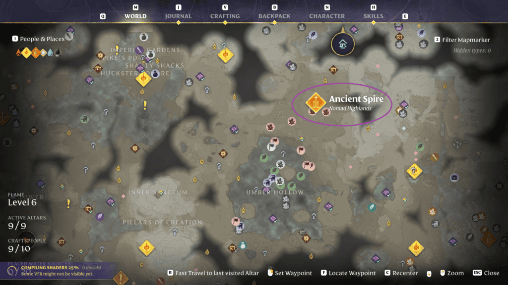 Fast travel to Nomad Highlands Ancient Spire