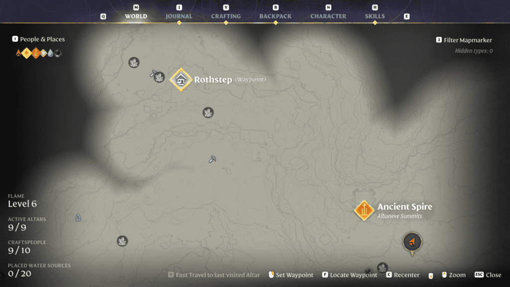 Rothstep location from the spire